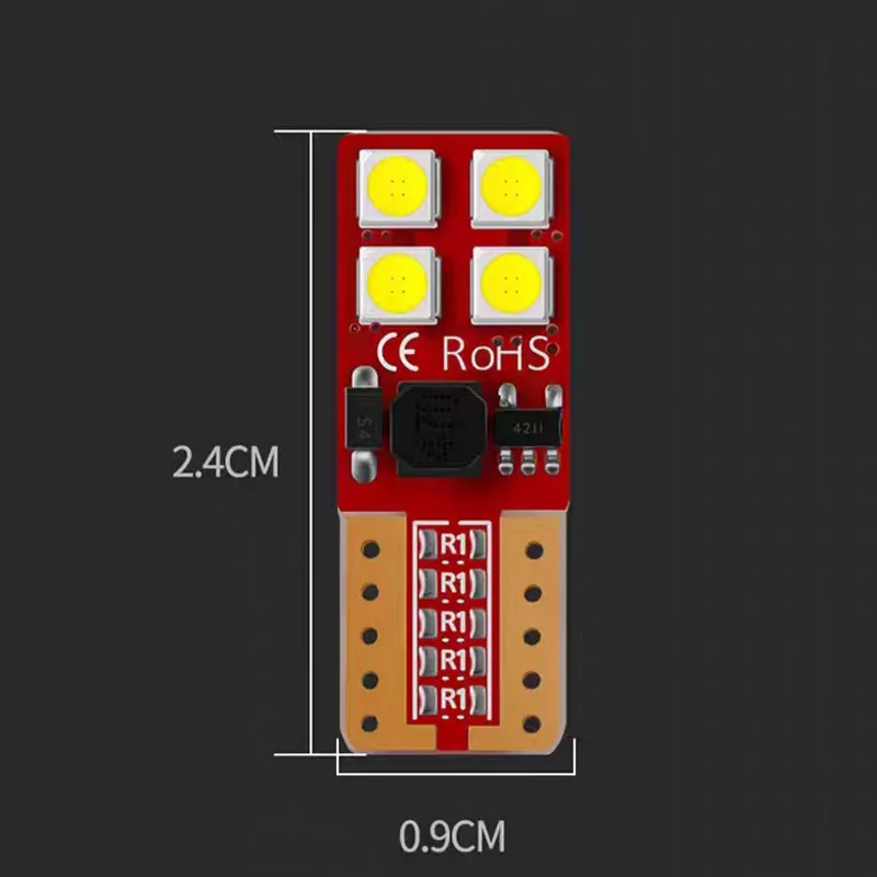 10Pcs High Performance Led Interior Light Kit W5W LED 168 194 T10 3030 8-SMD Led Bulbs Canbus No Error