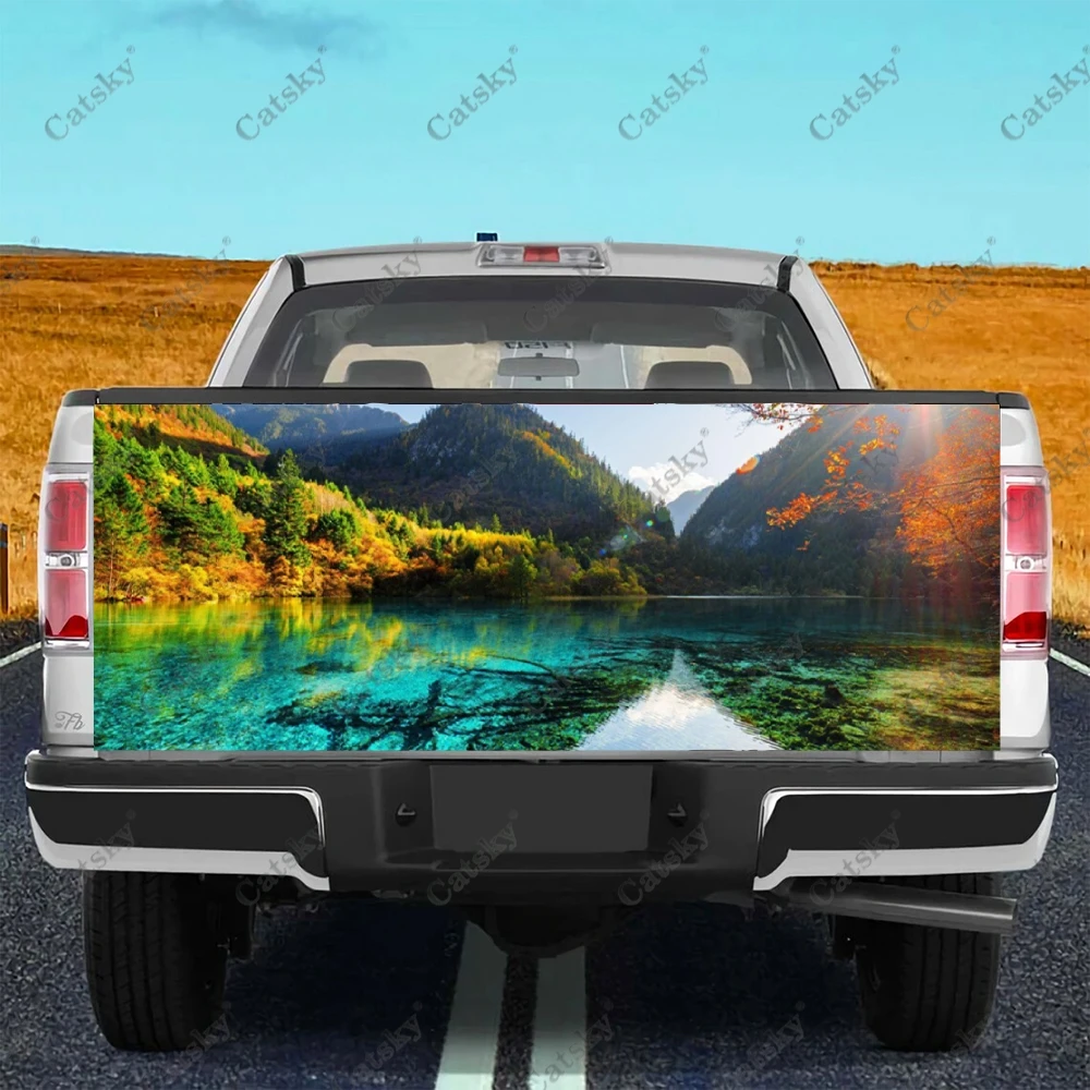 Natural Scenery Tree Car Tail Trunk Protect Vinly Wrap Sticker Decal Auto Hood Decoration Engine Cover for SUV Off-road Pickup