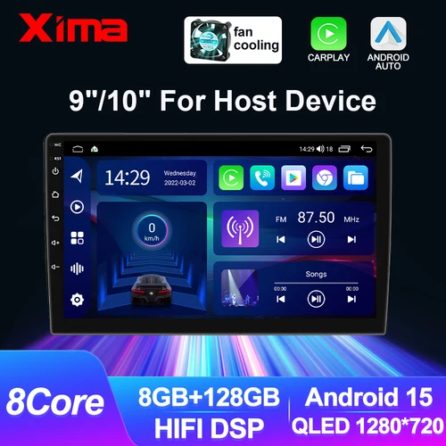 XIMA 2din Android 15 Radio de coche inalámbrico Carplay reproductor de vídeo Multimedia Universal 9/10 pulgadas navegación GPS WiFi Autoradio