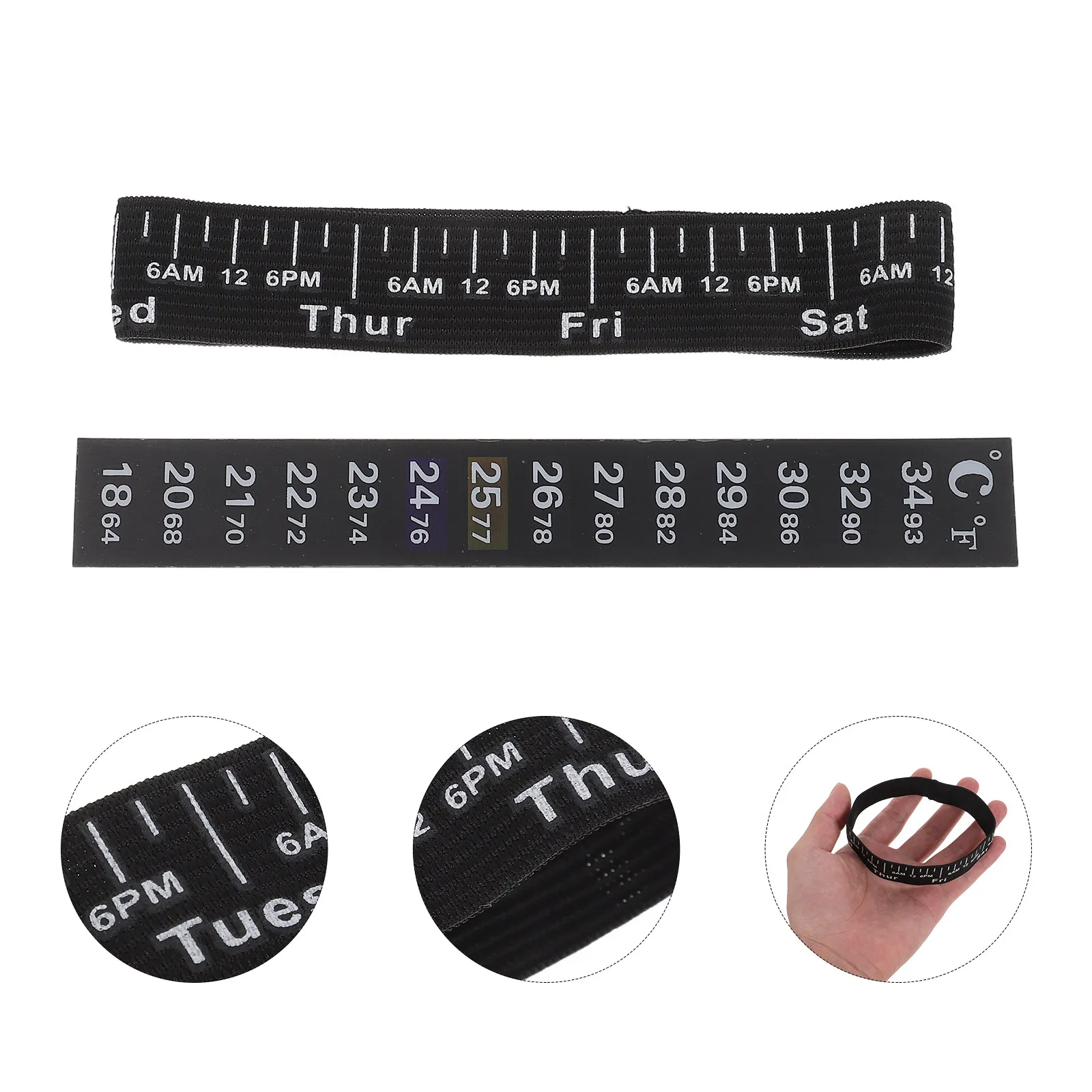 1Set Sourdough Ferment Jar Temperature Sticker Elastic Ferment Band Time Scale Heat Sensitive Label for Bread Making