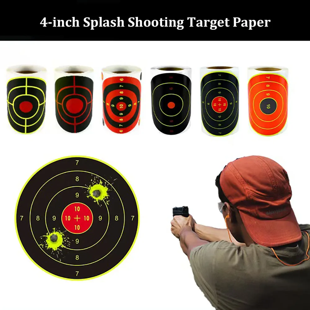 100 sheets Splash target stickers, 4-inch shooting target paper, helpful for shooting practice, suitable for shooting enthusiast