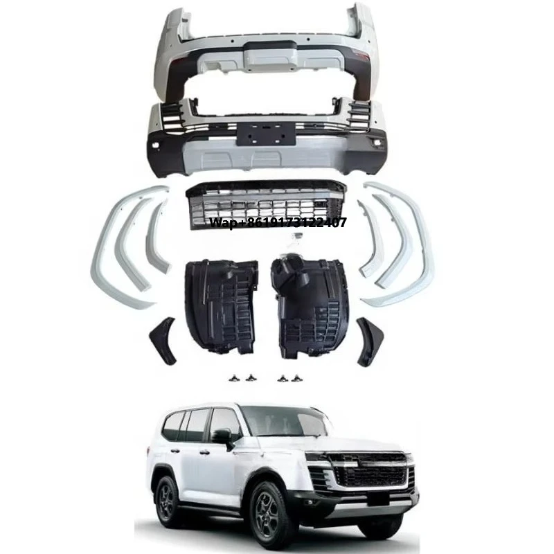 

New Car Modification Upgrade Kit for LC300 Front Bumper Grille Fender Trim Hood Emblem Upgrade GR-SPORT Style Surround