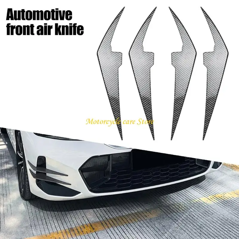 U75F Front Bumper Accent Trim, 4 Shaped ABS Splitter Pieces with Adhesive Mounting for 318I 320I 330I M340I 2022-2026