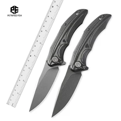 Petrified Fish PFP10 Folding Knife K110 Steel Blade Carbon Fiber Micarta Handle Outdoor Survival Cutting EDC Tools Pocketknives