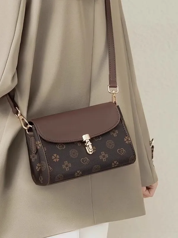 

2025 модная сумка-мессенджер с принтом в стиле ретро, женская универсальная сумка через плечо, стильная повседневная маленькая квадратная сумка