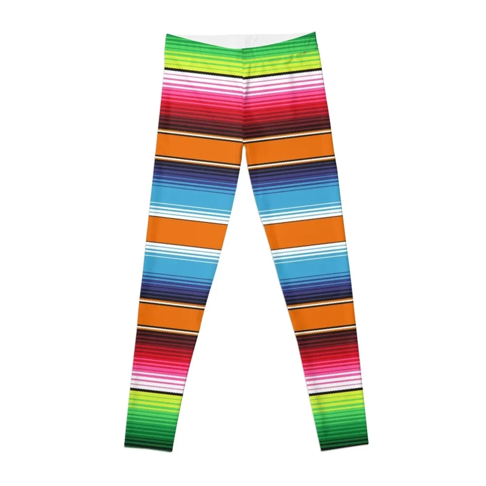 

Orange Mexican Serape Blanket Stripes Leggings Women's fitness Women's sports pants Womens Leggings