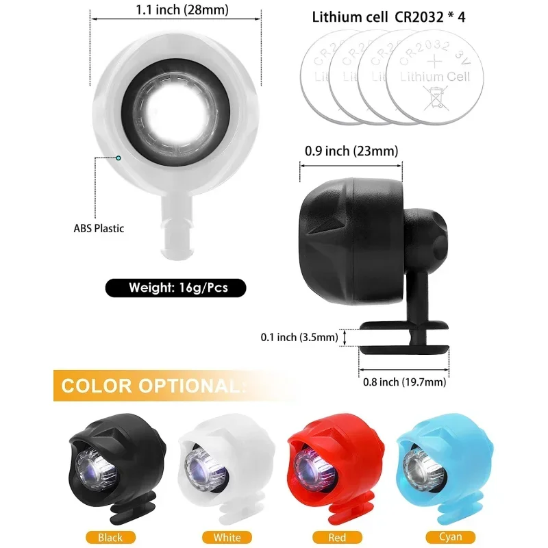 2 fari per coccodrillo piccole luci modalità scarpe ciondoli zoccoli sandali scarpe decorazione corsa campeggio accessori per scarpe divertenti