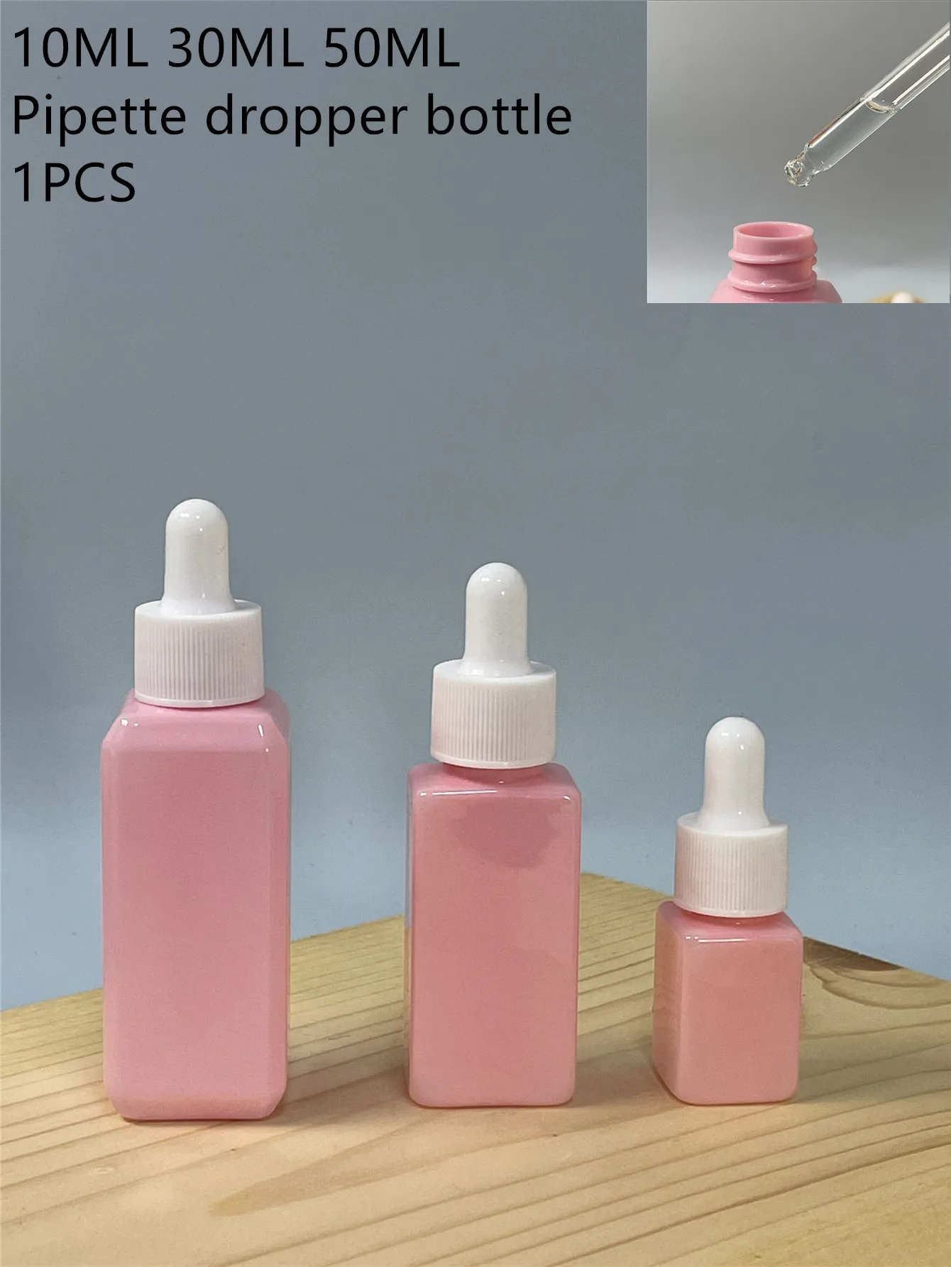 

50 essential oil dropper bottles 50ml pipette wholesale pink dispensing perfume portable travel sub bottle square Compact portab