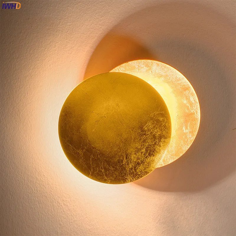 

IWHD Moon Eclipse Nordic Modern LED Wall Lamp Beside Bedroom Living Room Stair Light Home Indoor Decor Wandlamp Applique Murale