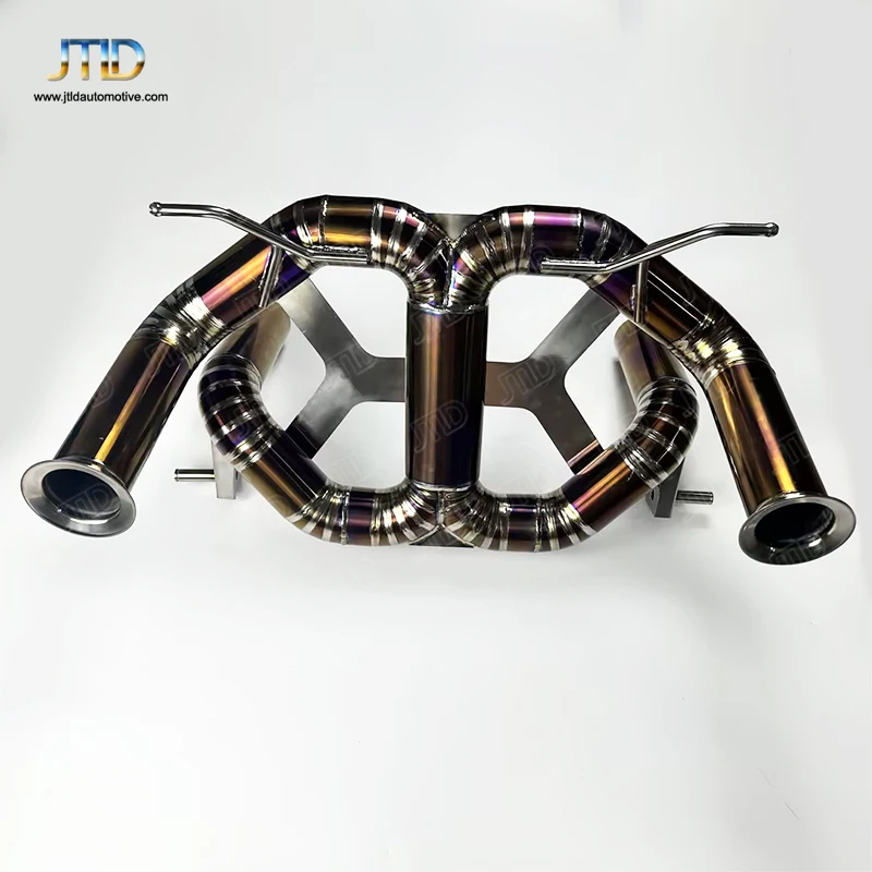 Titanium exhaust system performance straight X pipe exhaust for Lamborghi SVJ