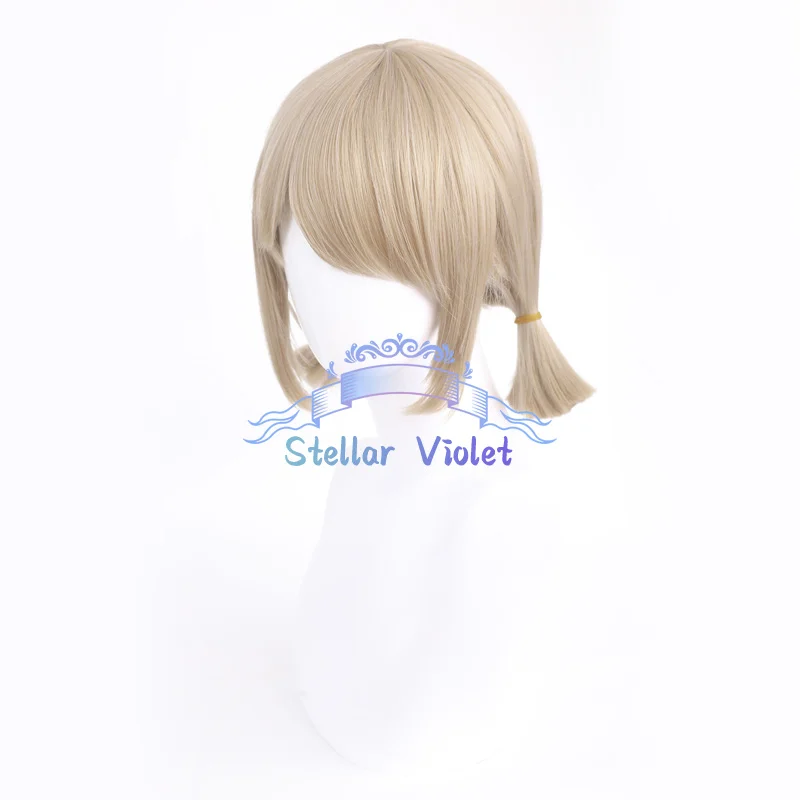 بستاني إيما وودز شعر مستعار لعبة الهوية الخامس تأثيري الشعر الاصطناعية البستاني تأثيري الباروكات 40 سنتيمتر البيج هالوين حفلة غطاء شعر مستعار مجاني