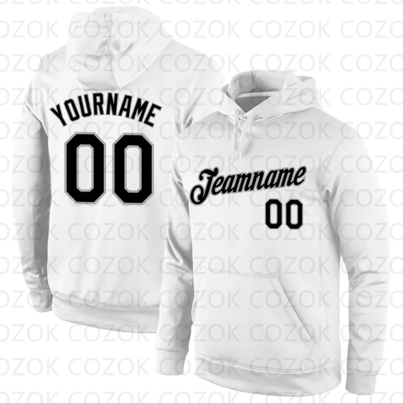 Customized Hoodies White Blue Color Jersey 3D Printed  Unisex Pullovers Hoodie Casual Sweatshirts