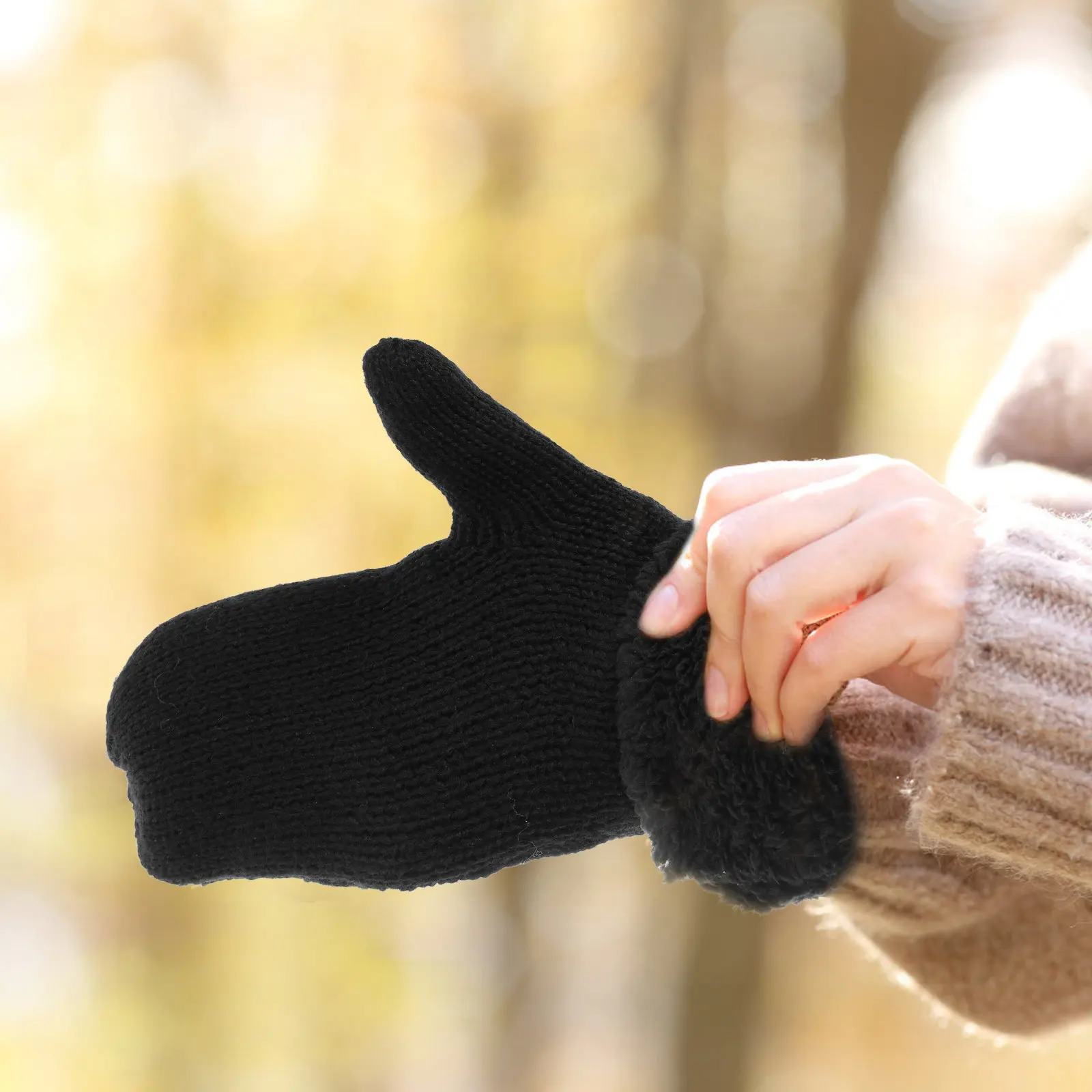 1 paire de gants d'hiver en tricot extensible, faciles à mettre et à enlever, avec doublure chaude, pour le ski, le snowboard, le patinage sur glace, les aventures en plein air, les jours froids