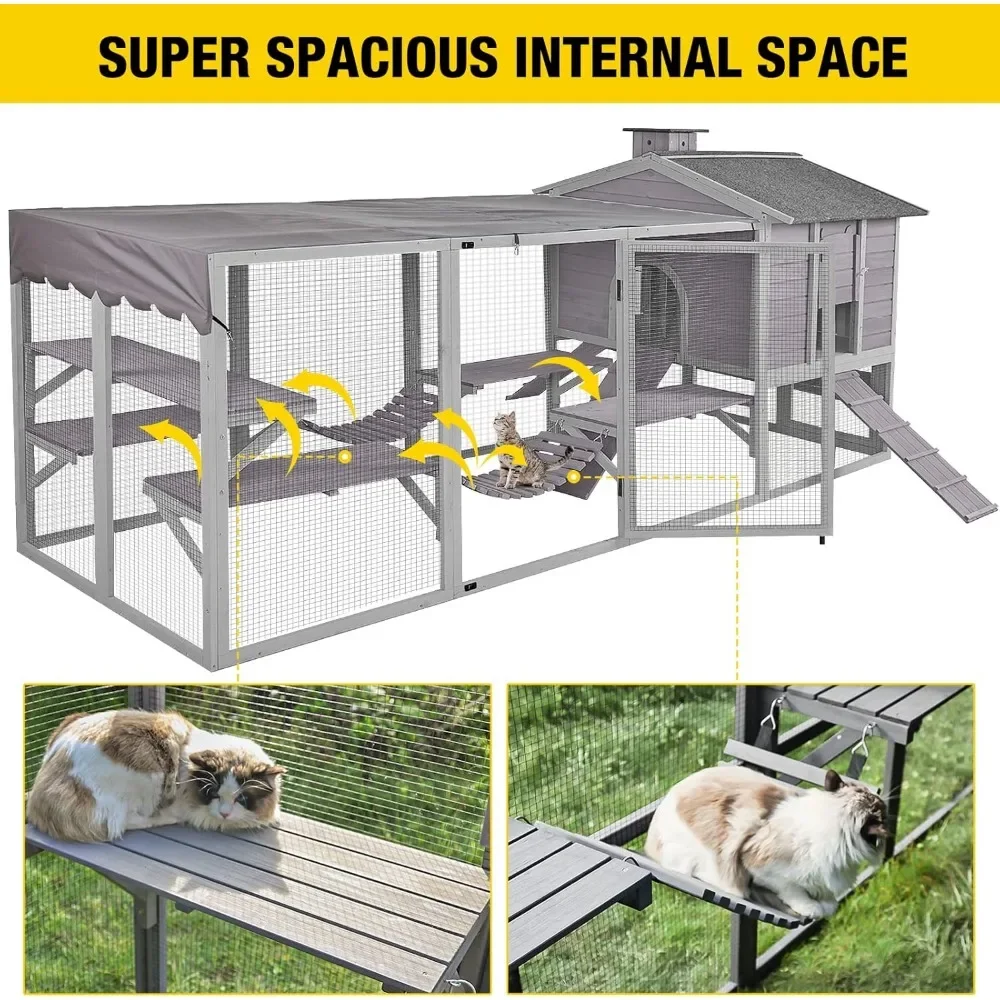 Cica Lakóház catio kültéri Cica enclosures, Messzemenő Barka Lakóház Cica Részvény Járóka vel platforms & egyedi Deformáció Macskák Lakóház