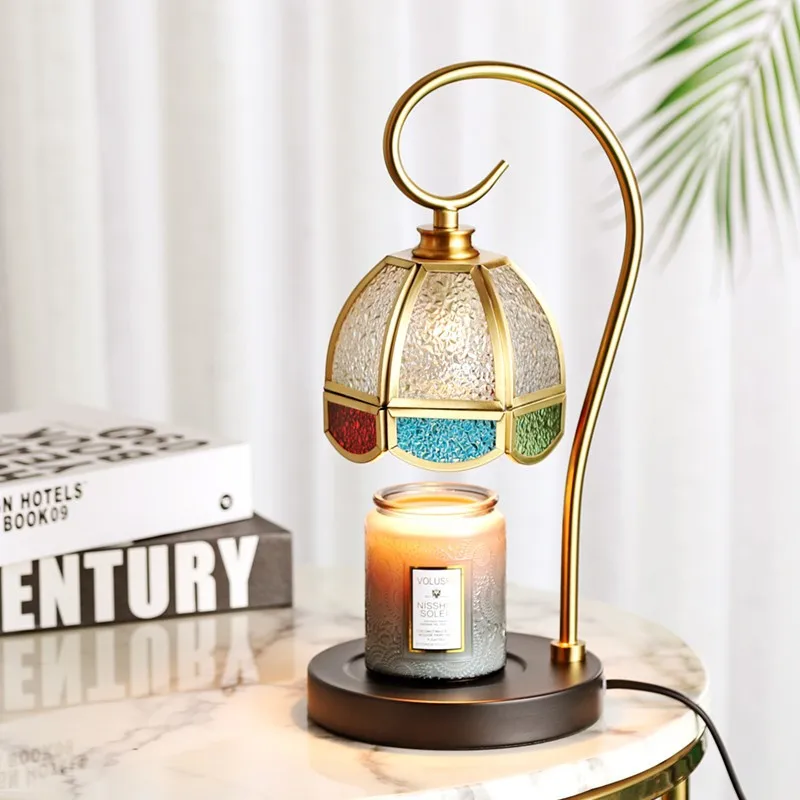 Dimming Aromatherapy Desk Lamp Atmosphere American Bedlight Household Horizontal Fused Candle Retro Fused Wax Lamp