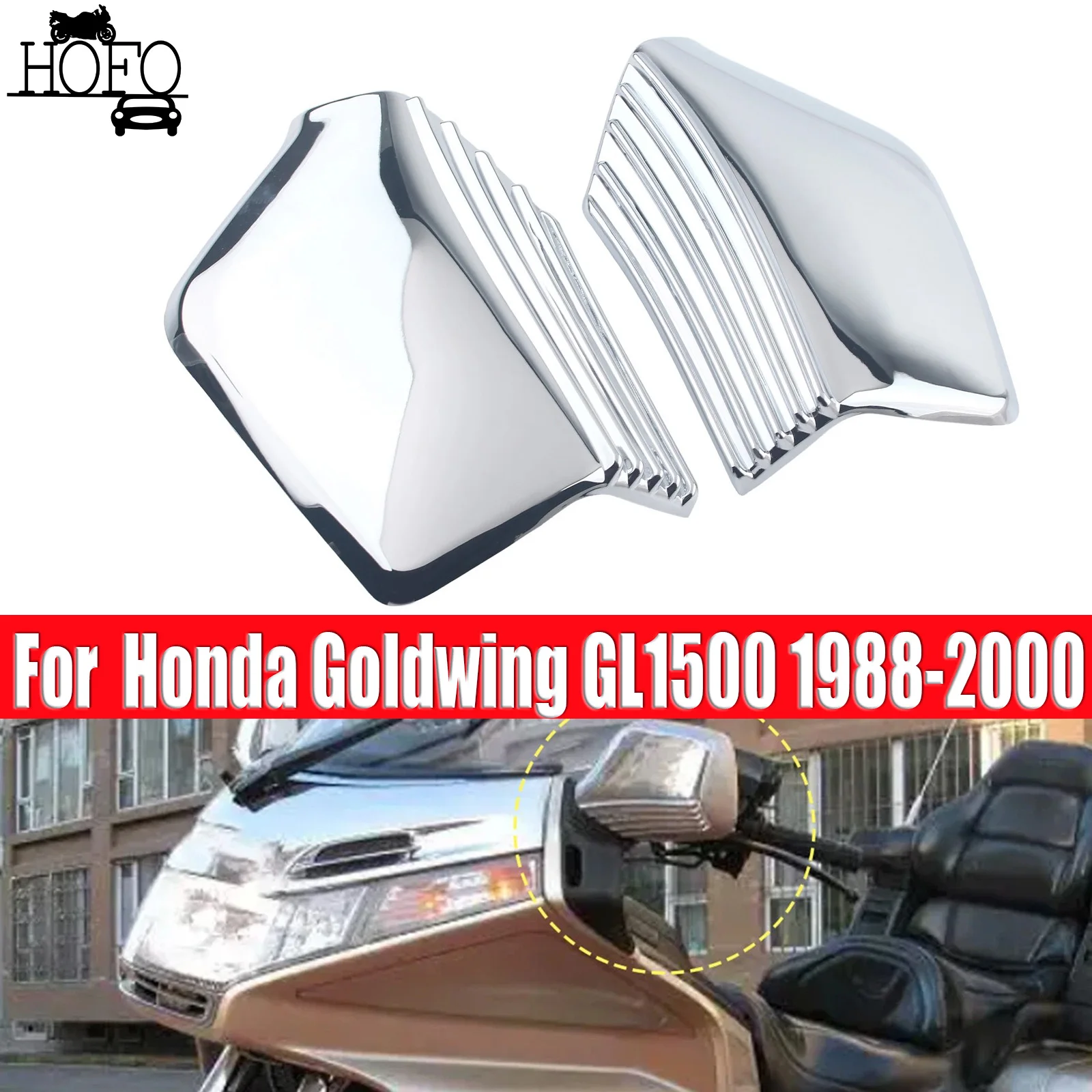 1 Pair Rear View Mirrors Covers For  Honda Goldwing GL1500 1988-2000