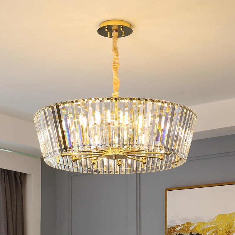 

Modern Luxurious Minimalist Crystal Golden Chandelier Lustre Lampen For Living Room Dinning Home Decor Light Fixture