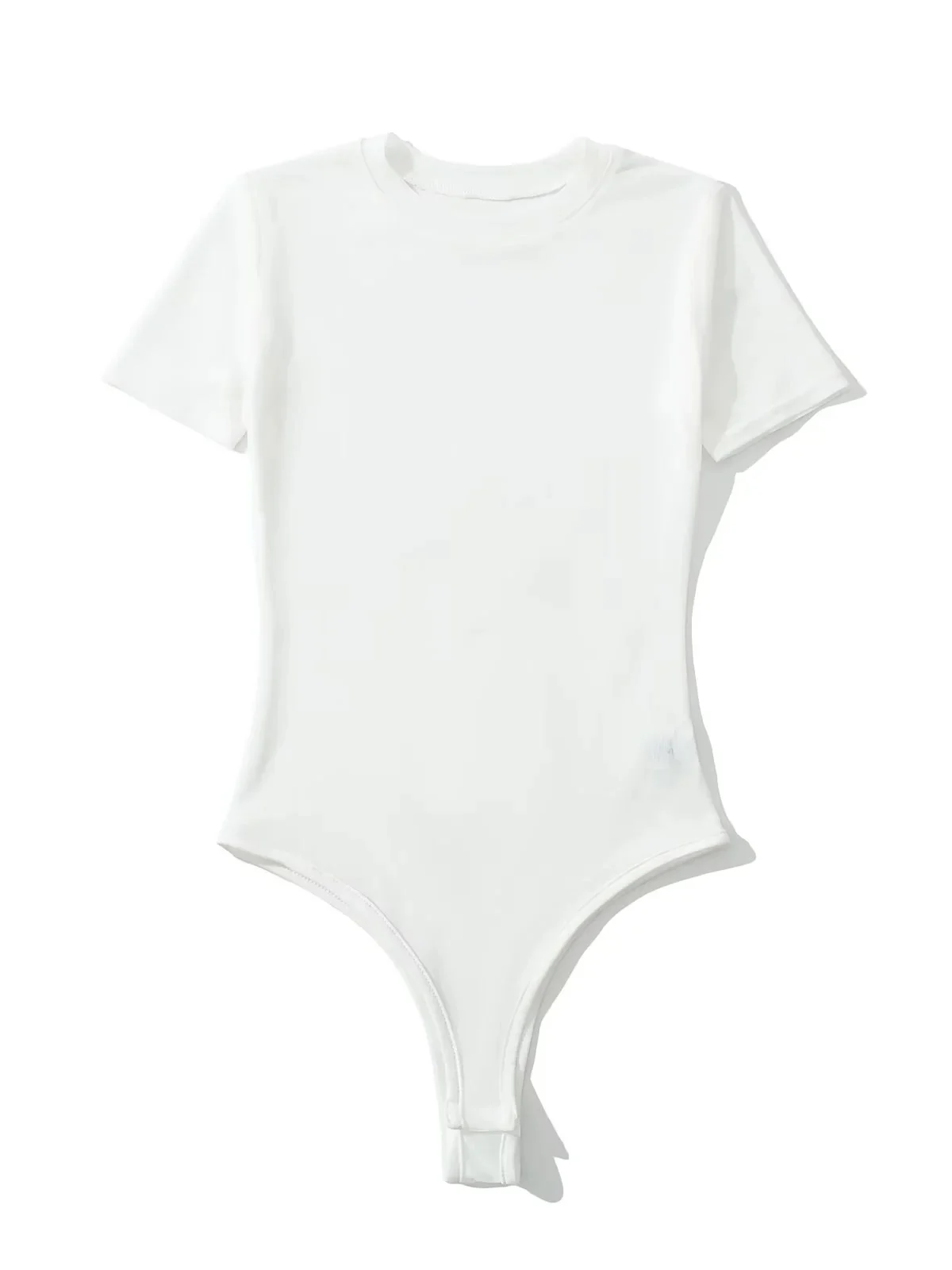 acão Sexy de Manga Curta Estilo Americano para Mulheres, Cseta Base Slimming de Decote Redondo em Malha Transparente