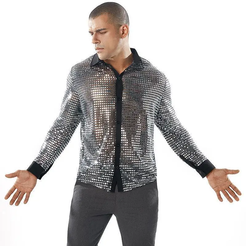 

Мужская Long Sve Performance irt Sc Inner Par Disco 70-х Sle Faion Urban Cheered Fabric Ice Sensation Slim Fit
