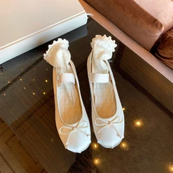 Round Toe Plus Size Women's Women's Mary Jane Shoes Shoes Bow Silk Satin Ballet Flats Spring Autumn Flats Shoes