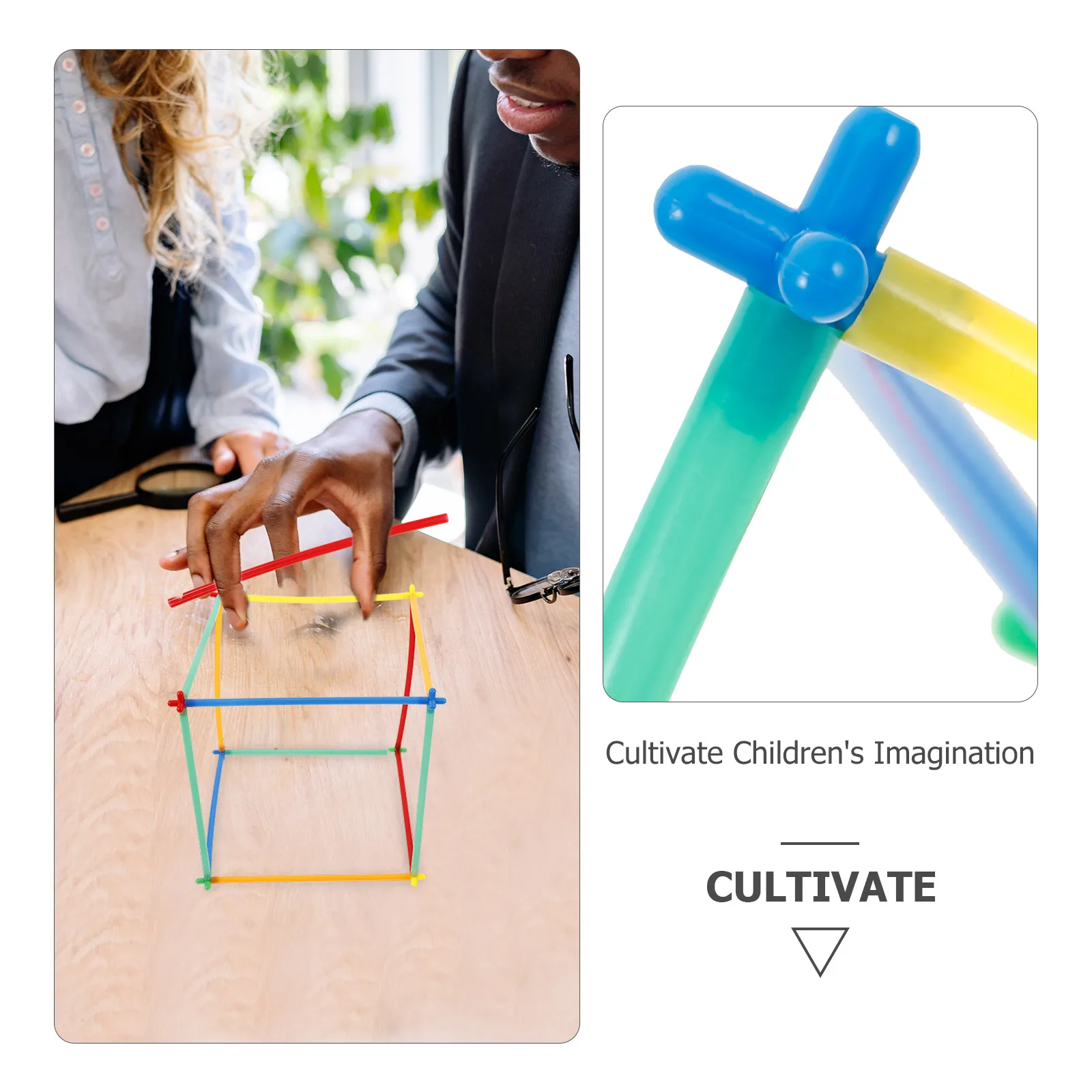 مجموعة واحدة من أنابيب البناء التعليمية المتشابكة، موصلات مرنة ناعمة للأطفال، لعبة البناء الإبداعي للتطوير المعرفي