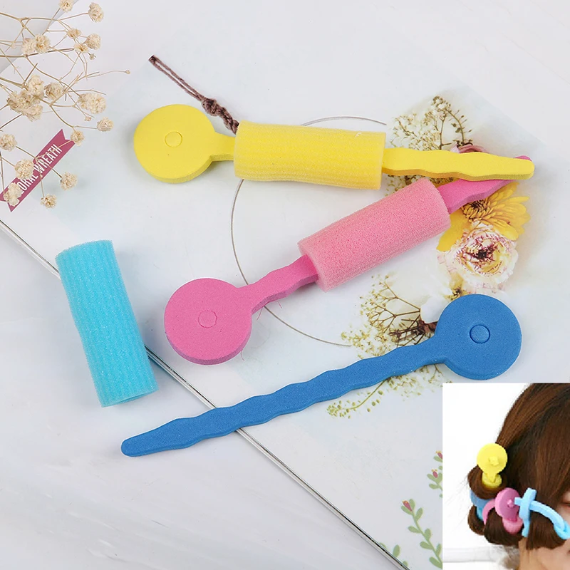 3Pcs Soft foam sponge DIY styling hair rollers rods flexible hairstyling curler