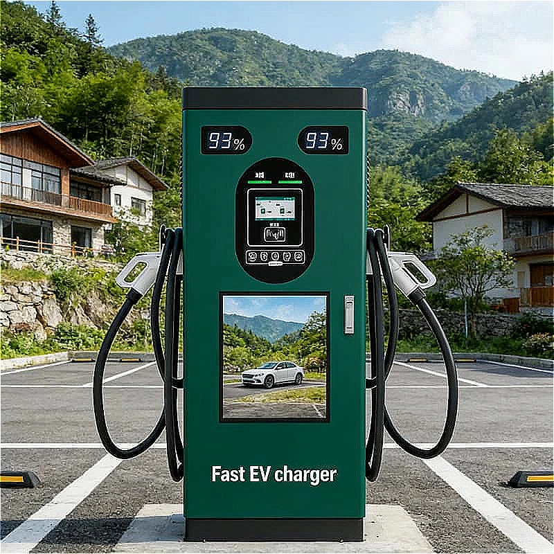 Commercial EV Charging Station DC Fast Charger 60kW 120kW With RFID Payment System Retail Mall Shopping Center Parking Custom