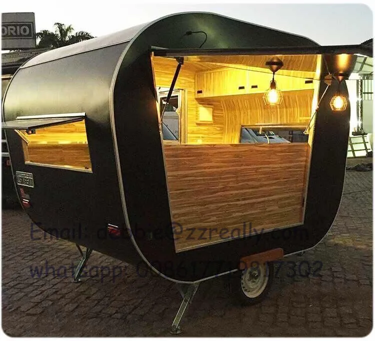 hot sale mobile food carts/trailer/ ice cream truck/snack food carts for black color with free shipping by sea