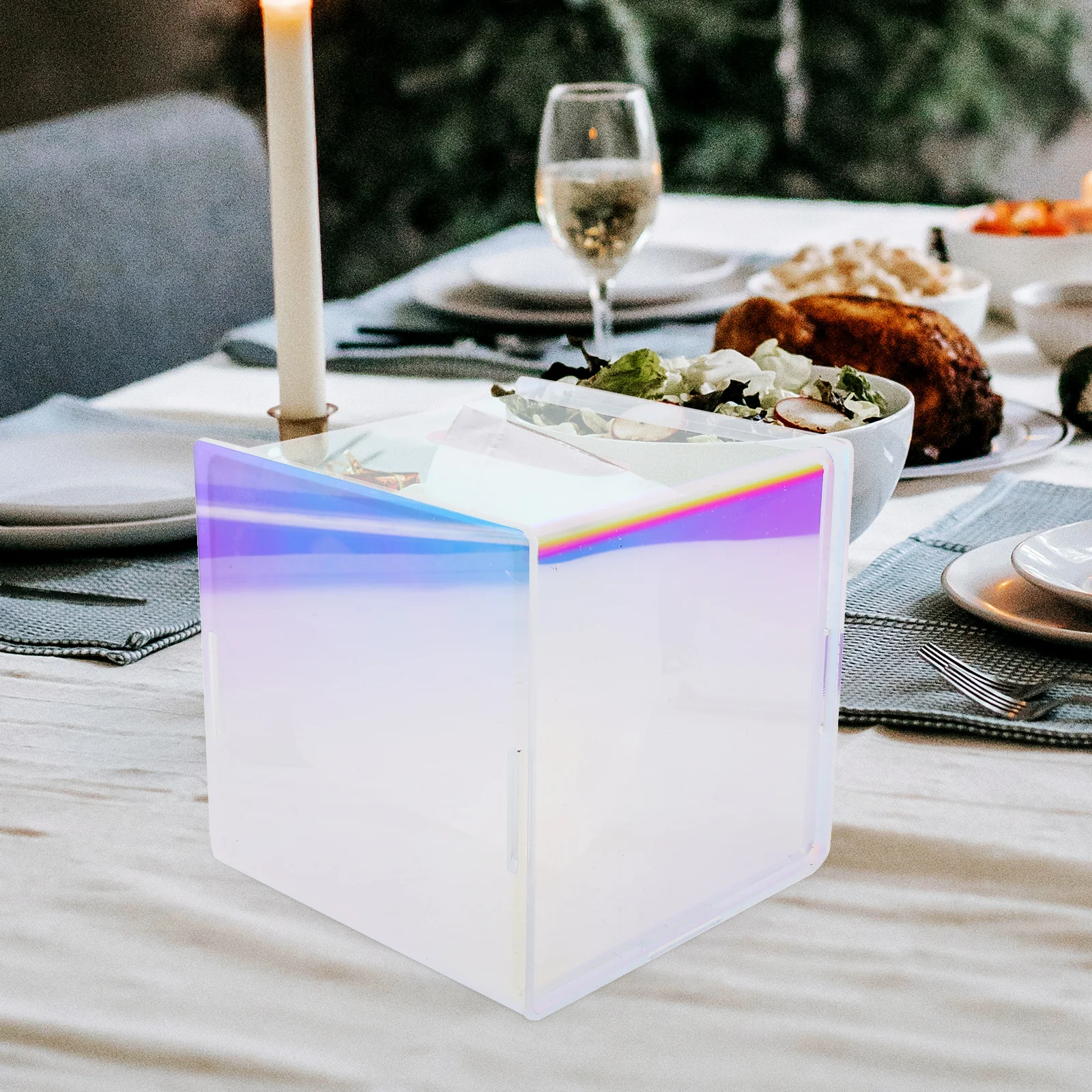 

Acrylic Dispenser Organizer Modern Paper Storage Holder Square Tabletop Tissue Box Cover Stand For Home Restaurant Banquet Party