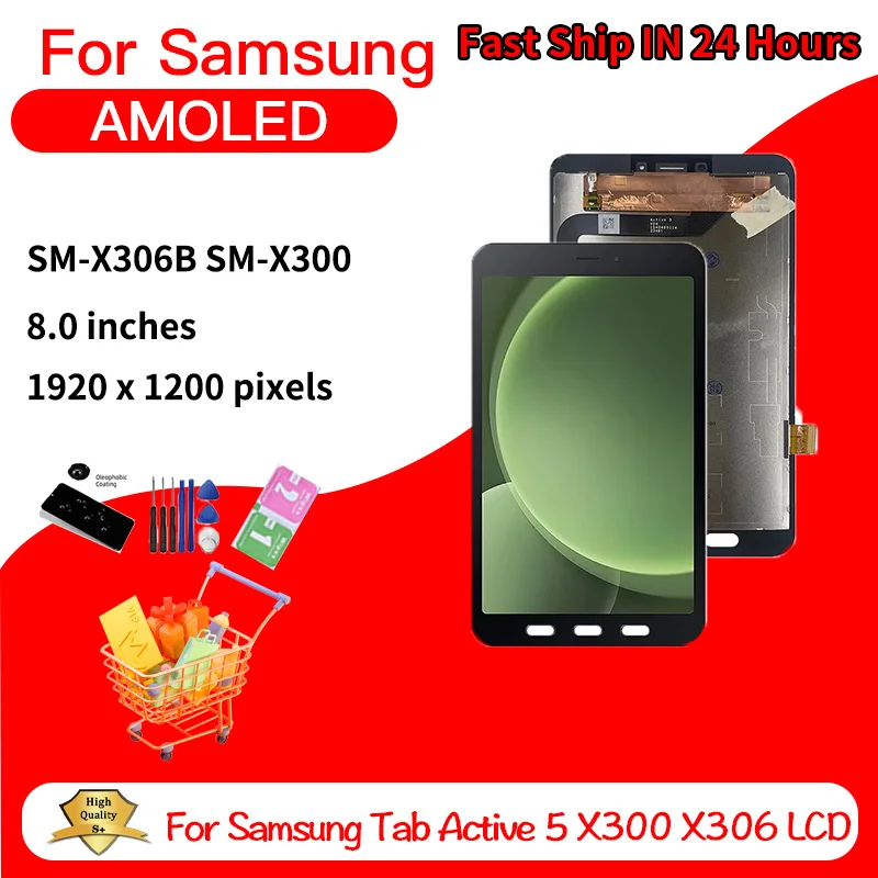 

8.0“inch New For Samsung Tab Active5 8.0 X300 X306 LCD Display Digitizer Glass Panel Assembly SM-X300 SM-X306 Display