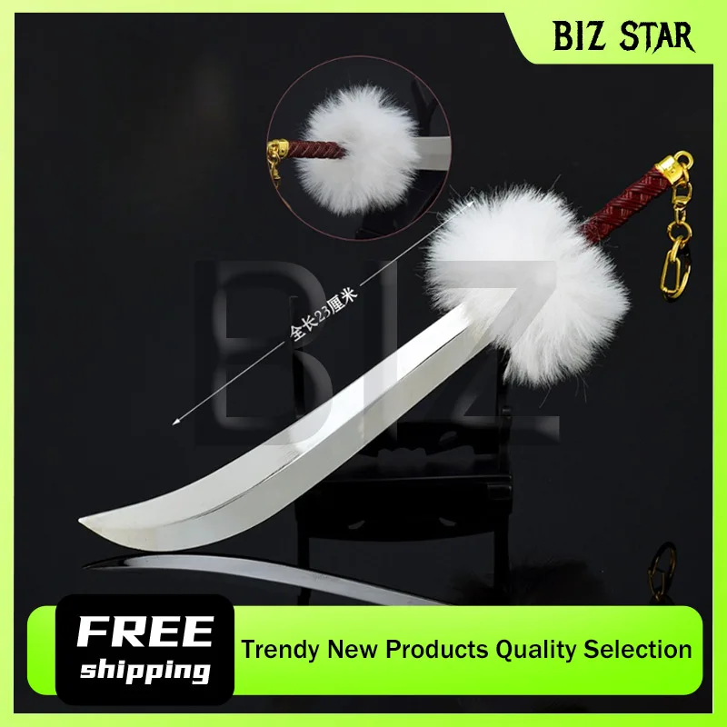 22cm/8.66inInuyashass 애니메이션 주변 무기 모델 깨진 치아 장난감 칼 금속 공예 장식 장식품 컬렉션 디스플레이