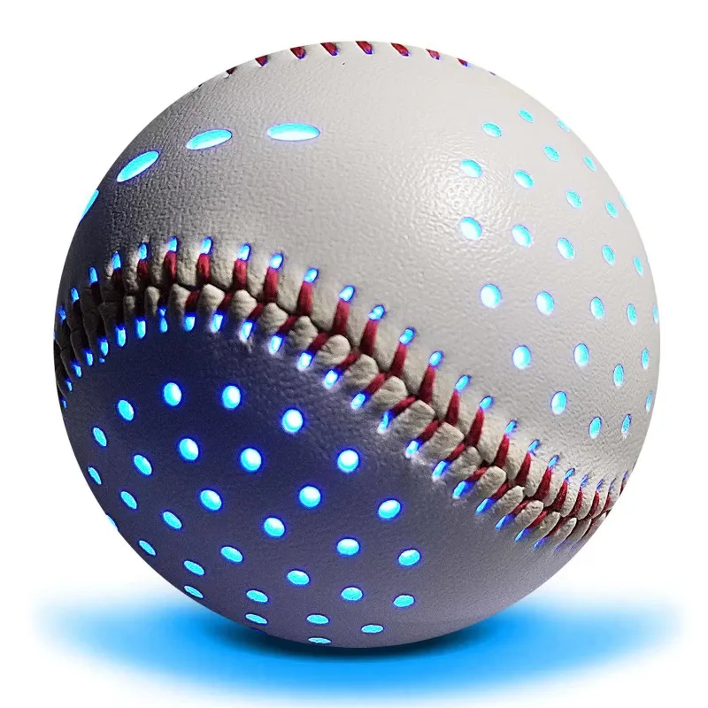 1Pcs Glow Baseball Colorful LED Light Up 6 Colors 2 Shining Molds Faux Leather Rechargeable Practice Baseball