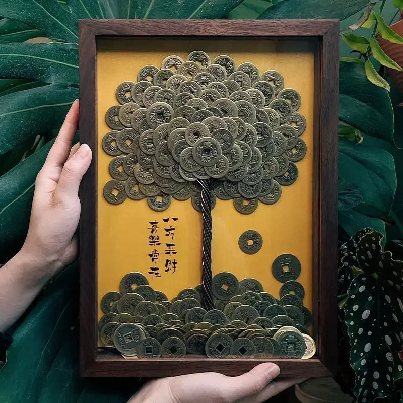 

Five Emperor Coins Money Tree Wine Cabinet Decor Home Living Room Wealth Attracting Ornament Opening Gift