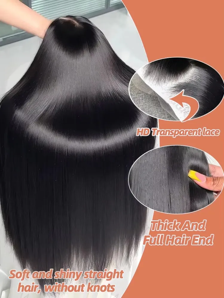 วิกผมตรงแบบ Bone Straight ขนาด 30-40 นิ้ว ความหนาแน่น 180%  พร้อมเชือกผูก HD Lace Frontal ขนาด 13x6 และ 13x4 แบบโปร่งใส  ถอนขนแล้ว  ผมแท้ 100% สำหรับผู้หญิง