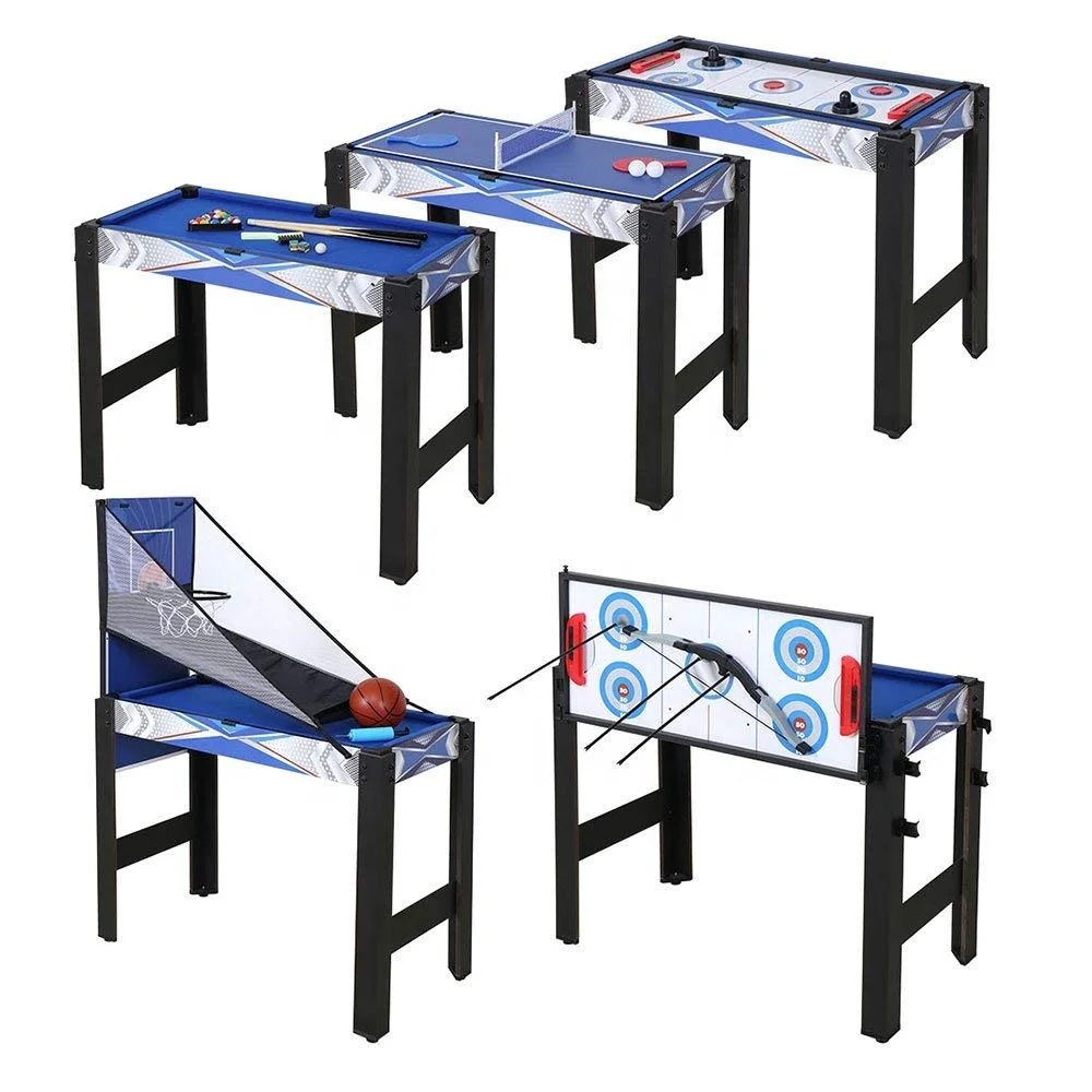 

Factory Wholesale 3FT 5 in 1 Multi-functional Game Table Indoor Games with air Hockey and Basketball Pool Table for Kids