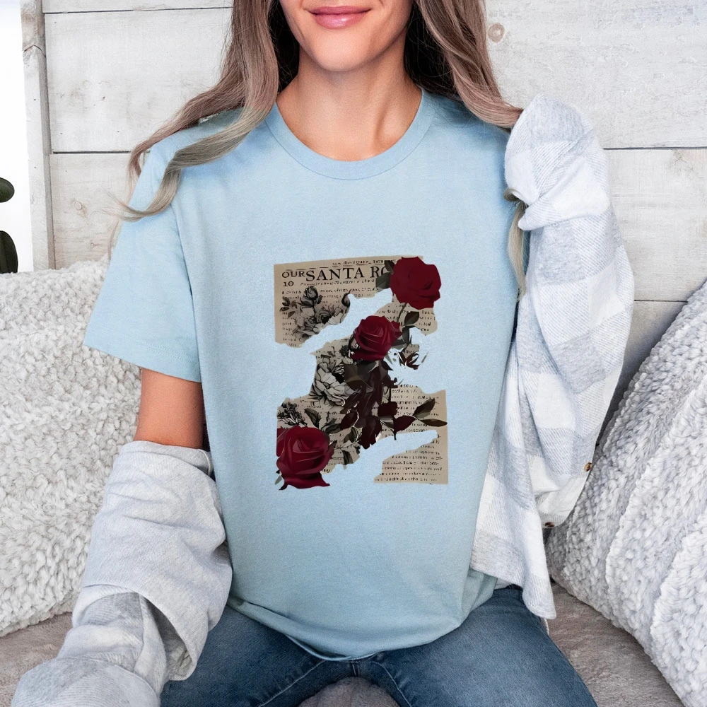 تي شيرت قطن 100% برقبة دائرية تي شيرت أبيض كلاسيكي للنساء ملابس خروج كبيرة الحجم كاجوال فضفاض مناسب جرافيك عتيق Te #4