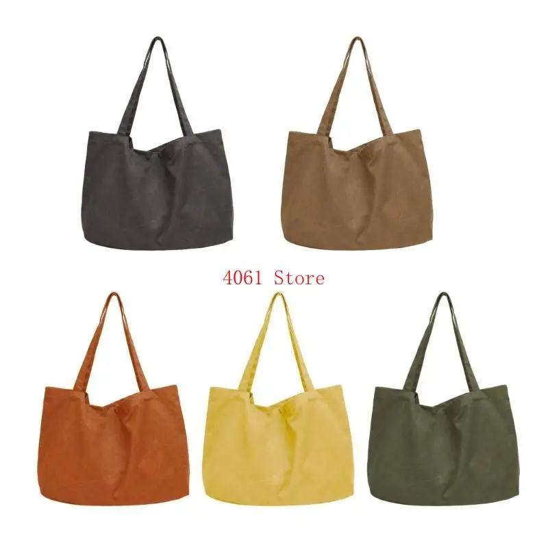 

Color Shoulder Bag for Women Reusable Handbag All-matching Canvas Tote Bag