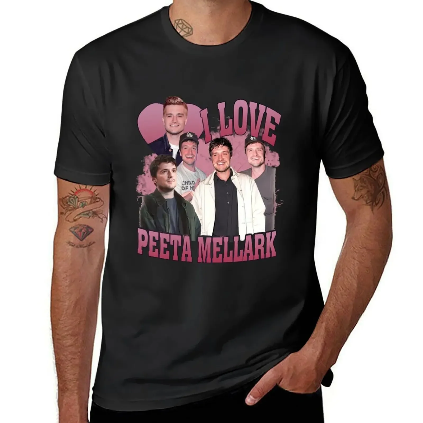 I Love Peeta Mellark T-shirt kawaii clothes blacks boys whites plus size tops slim fit t shirts for men