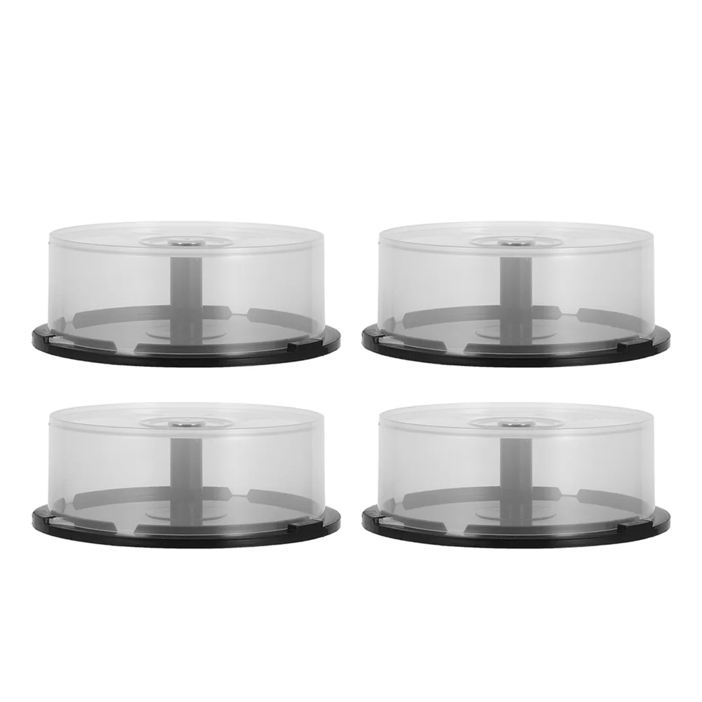 4pcs DVD Cake Box Spindle Storage Bin Empty Storage Holder Plastic Container Holder Album Case Bucket For Disc