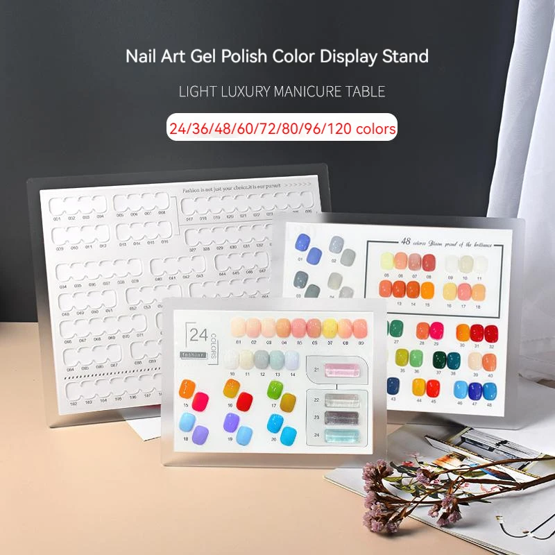 

Nail Art Gel Polish Color Display Stand Acrylic Fake Nail Tips Display Holder Nail Decoration Manicure Showing Shelf