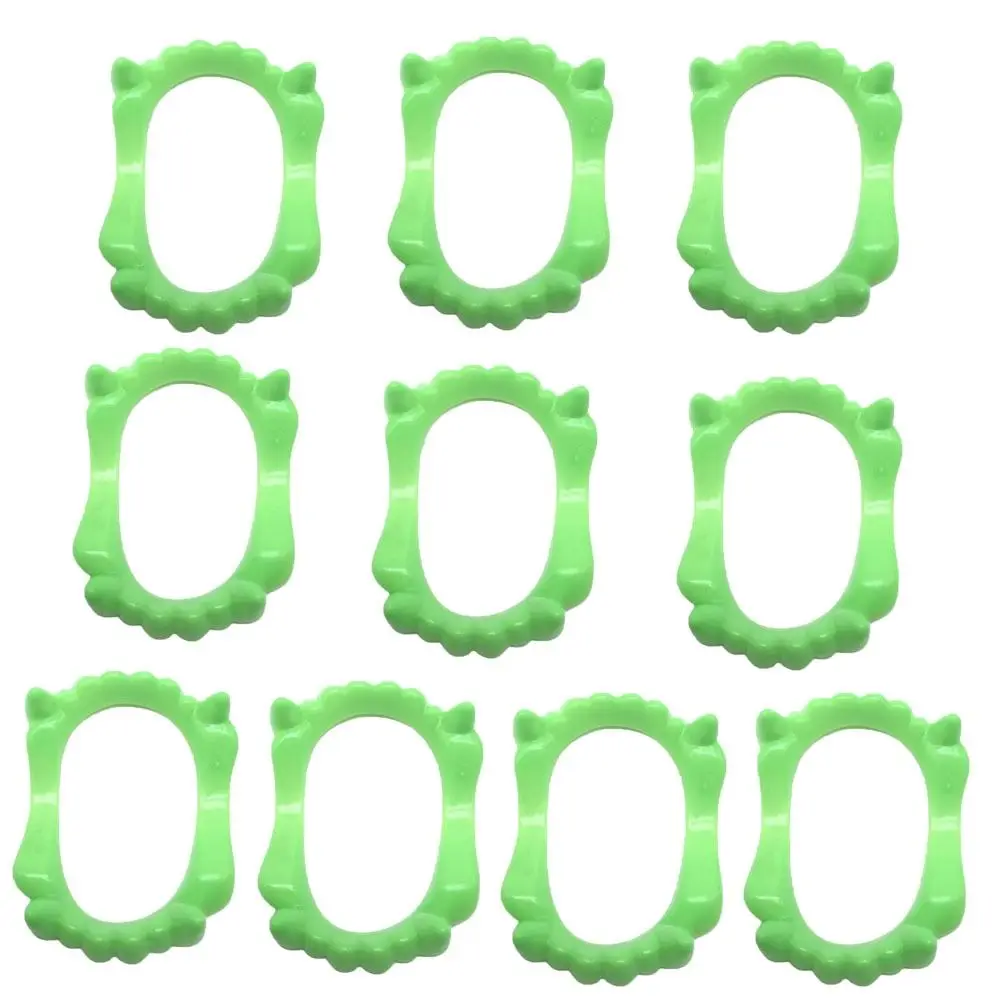 10 pcs/set Glow Luminous Dentures Plastic Cosplay Costume Prop Halloween Fake Teeth Werewolf Zombie Fake Teeth Masquerade