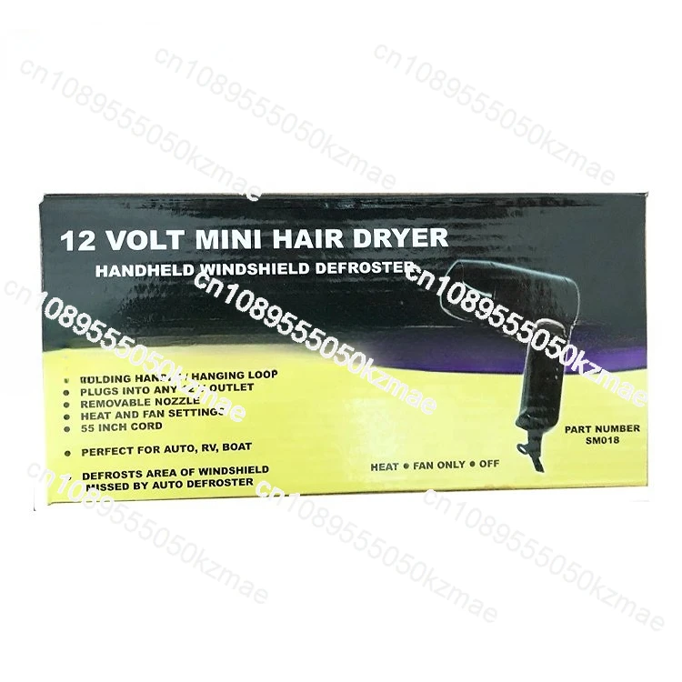 New Direct Factory Supply Fold DC Motor 2 Speed Settings Ionic Hair Dryer Compact 12V for Car