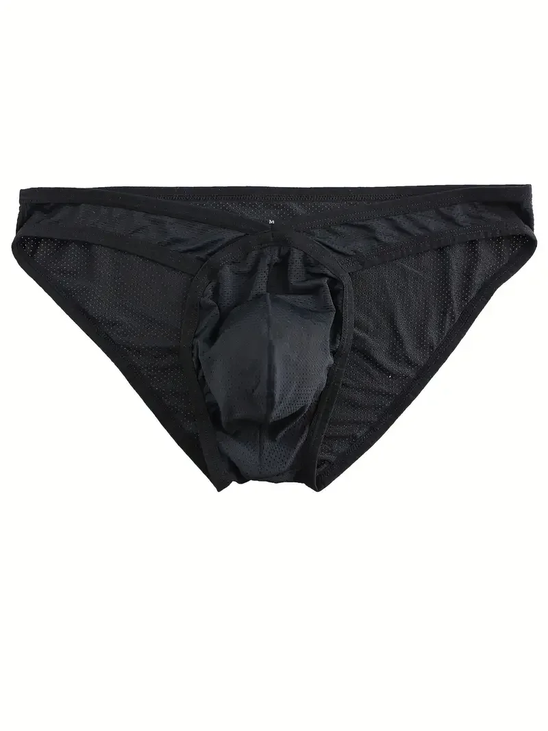 Men Sexy Low Rise Bulge Pouch Briefs Mesh Underpants Underwear Bikini Panties hombre Men's Hollow Lingerie Slips Randomly 2pc
