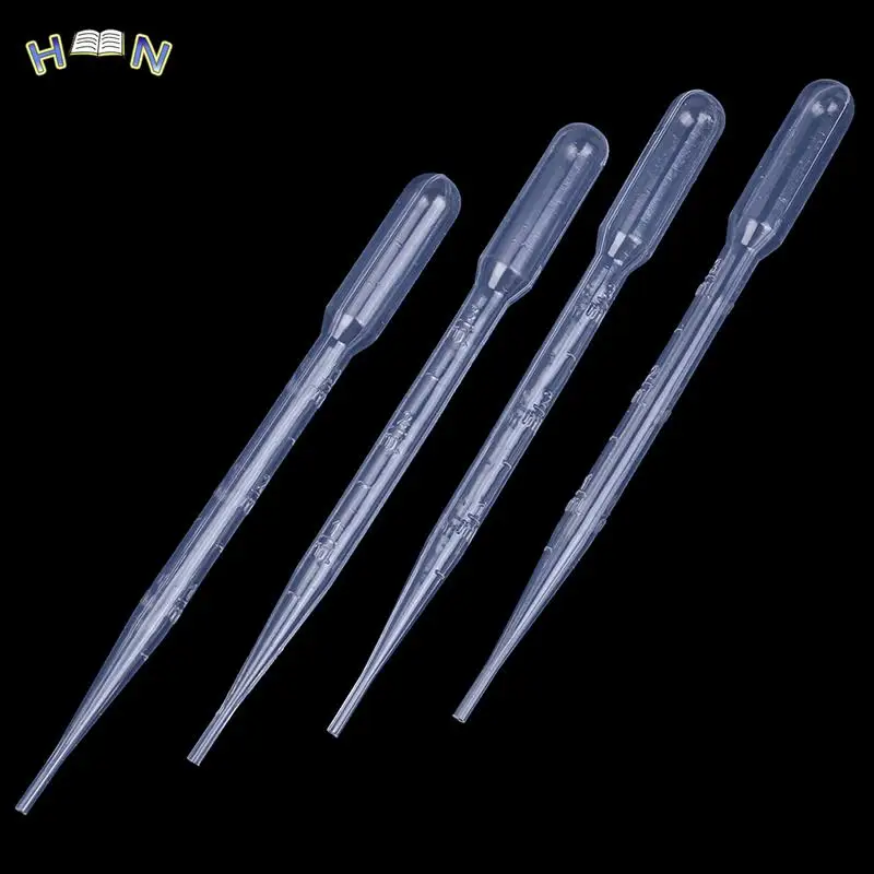 

4pcs 3ML Laboratory Tools Pipettes Plastic Disposable Graduated Pasteur Pipette Dropper Polyethylene Makeup Tools