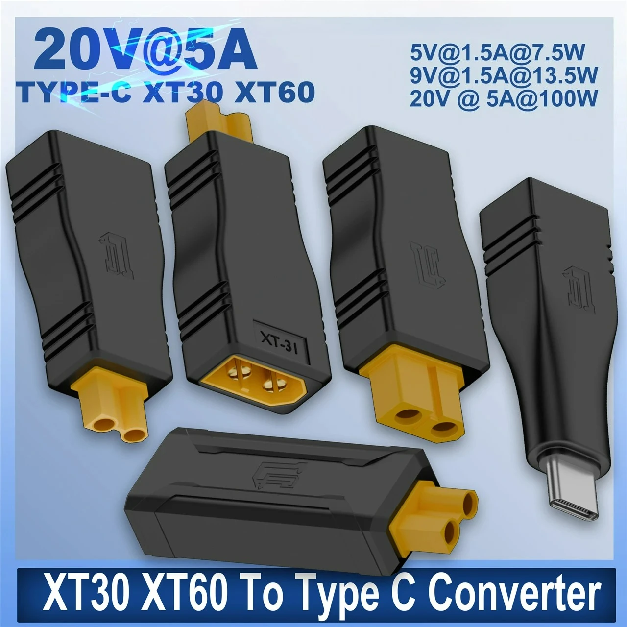 USB TYPEC To XT60 XT30 Adapte Female/male Charging PD Connector for Notebook Computer Model Energy Storage Outdoor Po Lawn Mower