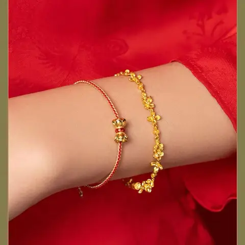 Sött Osmanthusarmband Dam 24K Guld, AU999 - 24K Kedja med Osmantus, Doftande Berlock, Utsökt Livspoesi 10 best sales finurliga smycken - №7