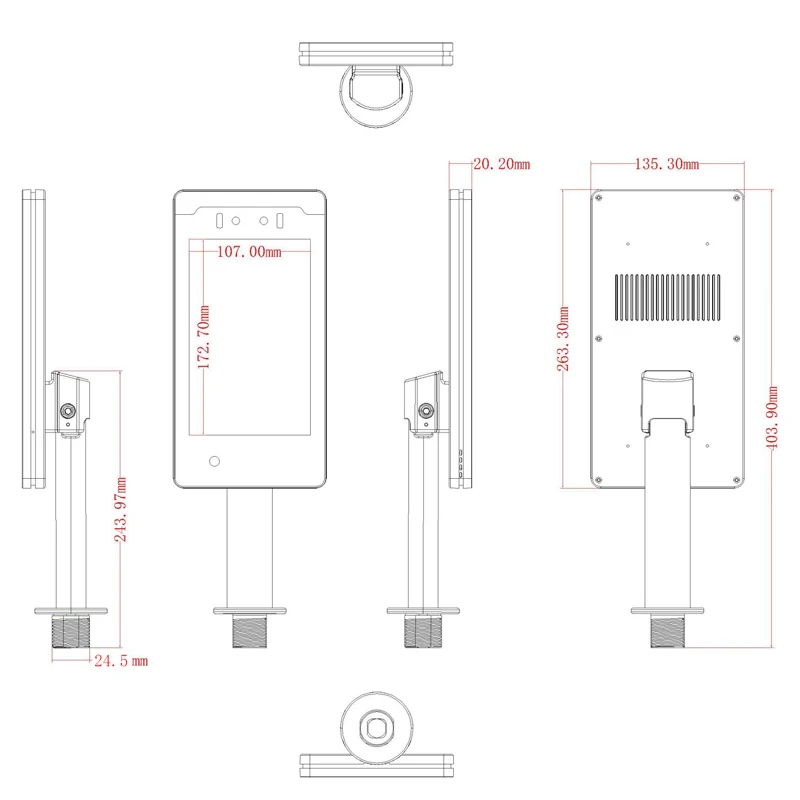 Controllo accessi con riconoscimento facciale Dispositivo di presenza da 8 pollici Terminale di riconoscimento facciale Prodotti biometrici per il controllo degli accessi