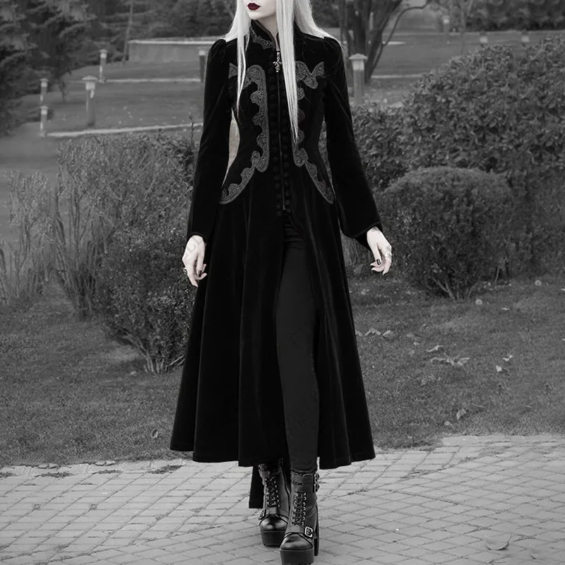 Medieval Gothic Women's Dress Renaissance Victorian Steampunk Style Coat Jacket Halloween Party Cosplay Costume Plus Size S-5XL