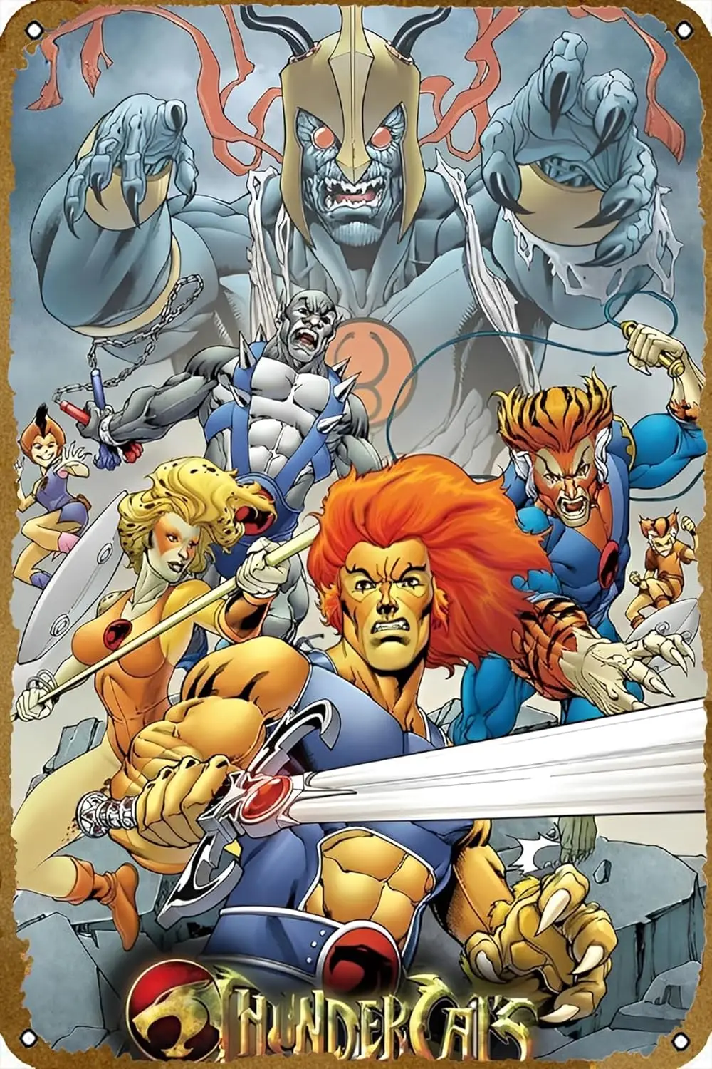 Póster de placa de película Thundercats, letrero de estaño de Metal, carteles de pared Vintage para cafetería, Bar, hogar, Pub, hombre, cueva, garaje, restaurantes, decoración de pared