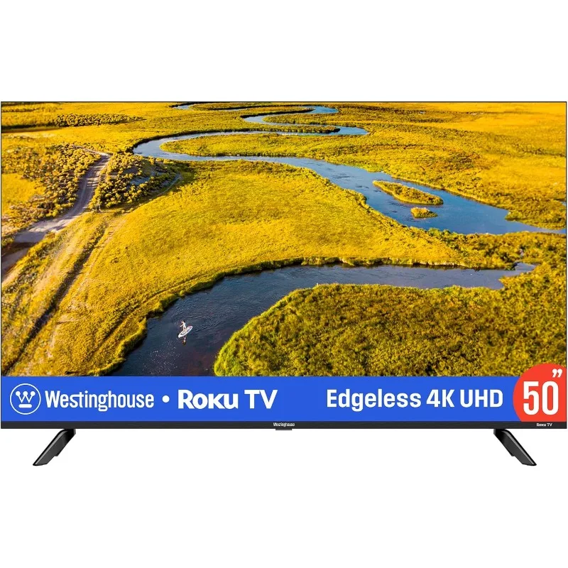 Westinghouse Edgeless Roku TV - 50 Inch Smart TV, 4K LED UHD TV w/HDR 10, Wi-Fi & Mobile App Connectivity